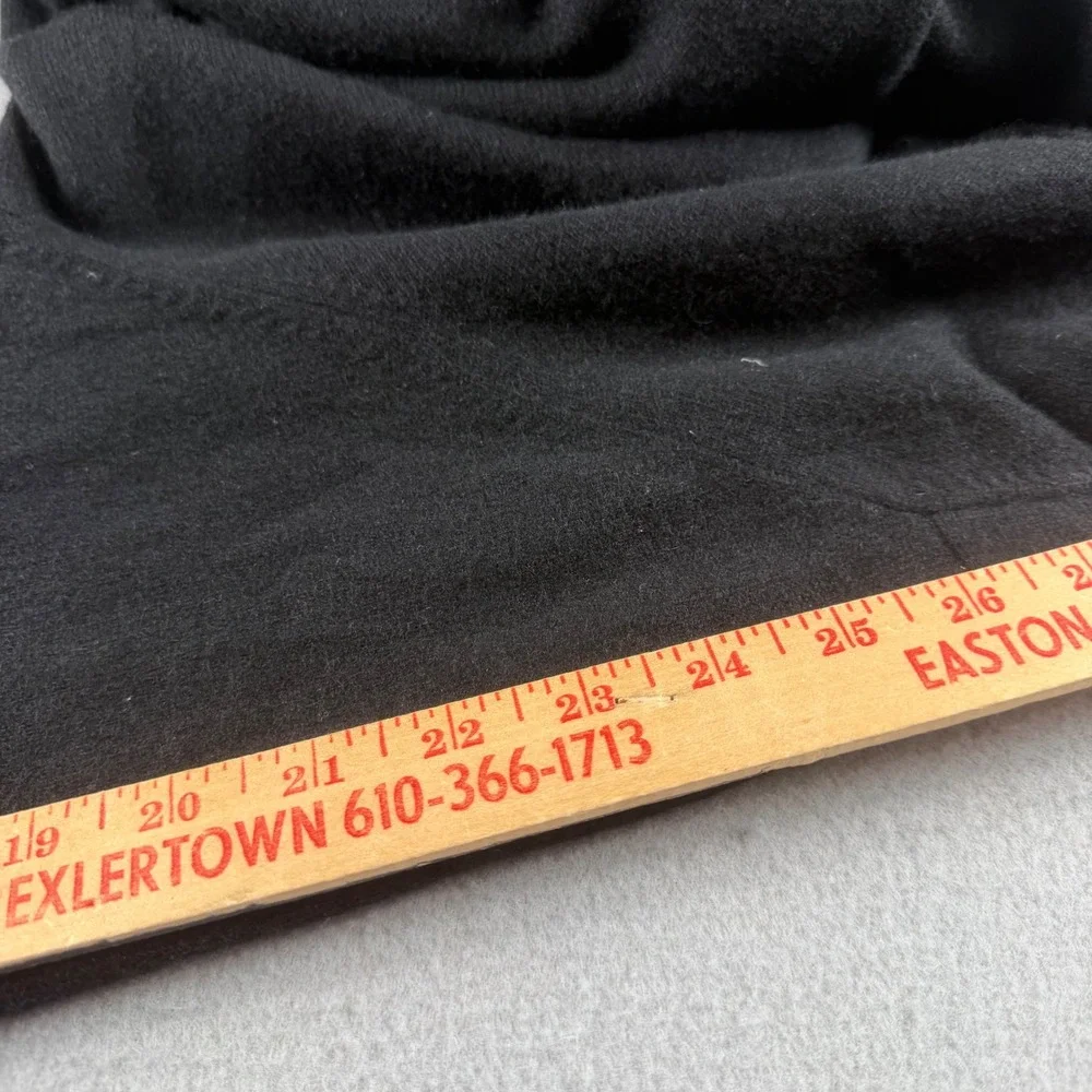 Lands End Mens XL Black 100% Cashmere Long Sleeve Polo Sweater 3 Button Knit